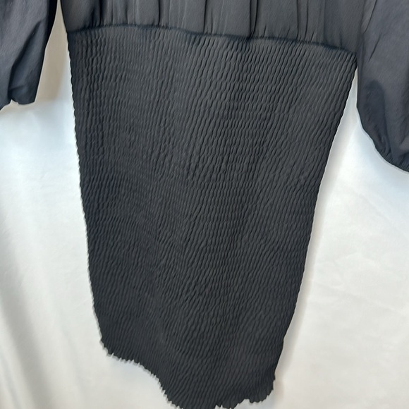 Zara Black Puff Sleeved Dress size medium - Picture 4 of 12
